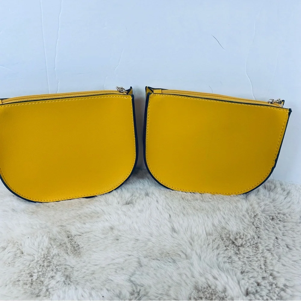 NWOT Elizabeth Arden Mustard Cosmetic Bag Duo‎